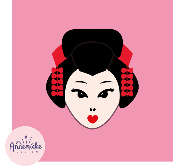 Annemieke Design Geisha Graphic Art