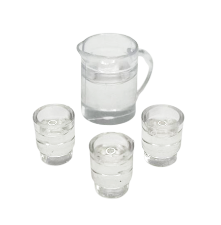 Annemieke Design Glazen met Kan Poppenhuisminiatuur