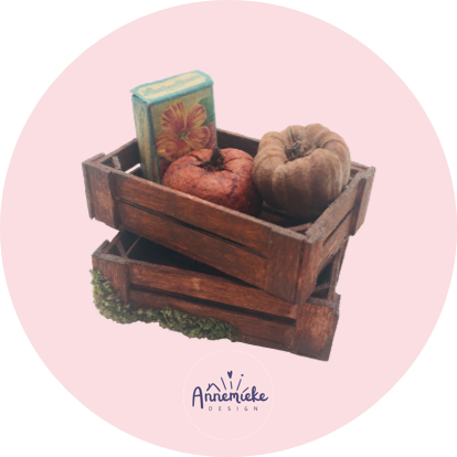 Annemieke Design Krat Poppenhuisminiatuur Roze