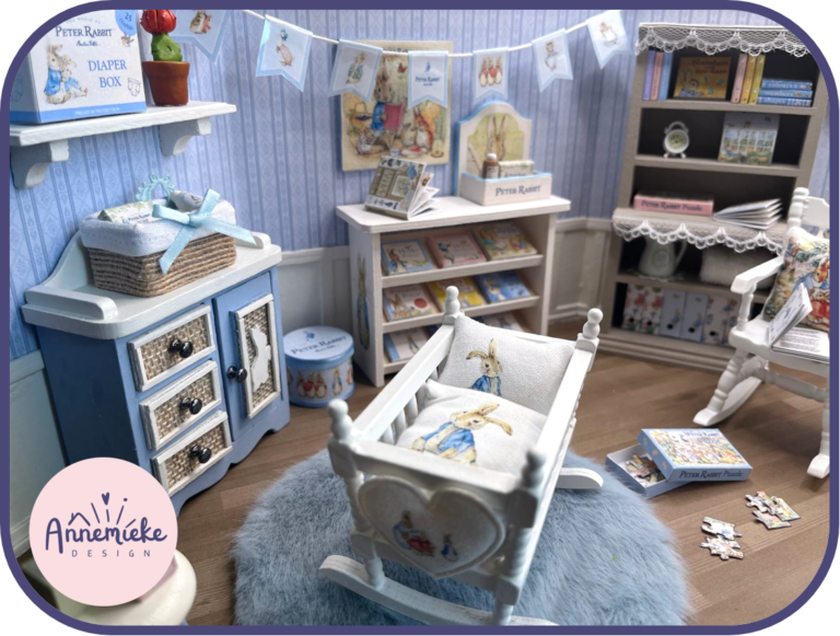 Annemieke Design Peter Rabbit Babykamer Poppenhuisminiatuur Knop